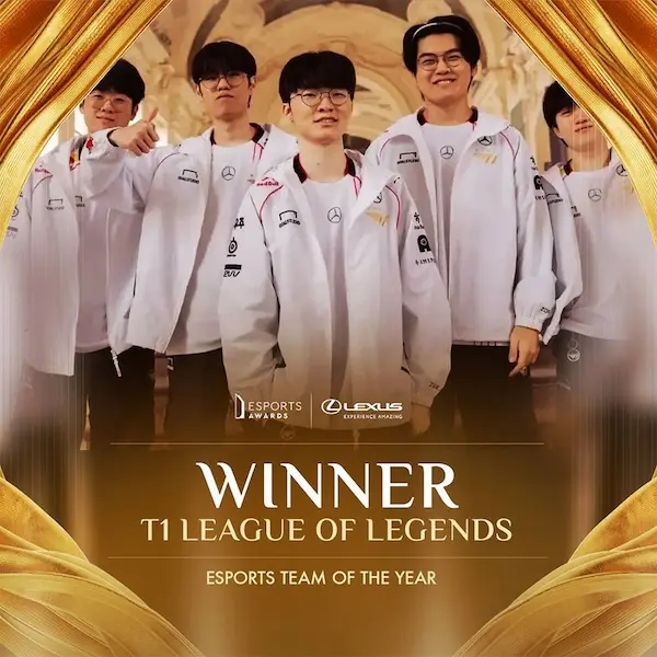 Faker và T1 thống trị giải thưởng Esports Award 2024